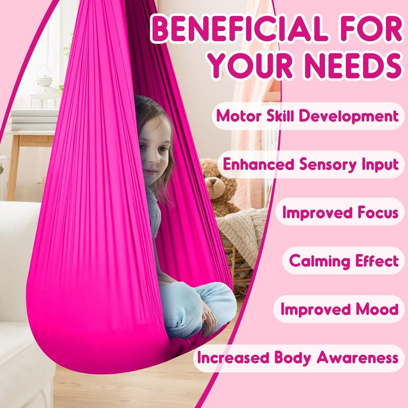 Chihee Sensory Swing Therapy Swing Hammock Indoor Outdoor for Kids,Hardware Included,Soft Breathable Nylon Cuddle Swing Joy Hammock for Child Adult with Autism,ADHD,Aspergers,Sensory Integration - Image 5